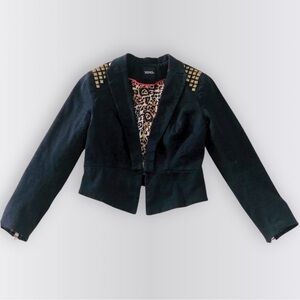Gold Studded Black Blazer